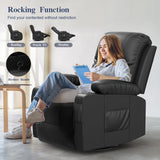 Recliner Chairs for Adults, Massage Rocker with Heated Modern Ergonomic Lounge 360