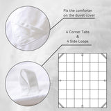 WENERSI Goose Feather Down Comforter King Size,Hotel Style Bedding Comforter,750+ Fill Power,1200TC,100% Organic Cotton Fabric,All Season White Duvet Insert with 8 Corner Tabs