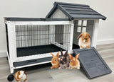 Rabbit Hutch Indoor Outdoor Bunny Hutch Pull Out Tray Guinea Pig Cage