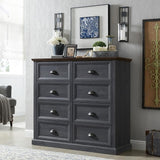 Farmhouse Nightstand with Charging Station, 3 Drawer Dresser for Bedroom