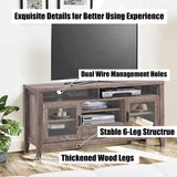 Farmhouse Tall TV Stand, Retro Wood Universal Stand for TV's up to 65" Flat Screen,