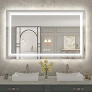 LED Bathroom Mirror with Lights, Front and Backlit Lighted Bathroom