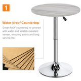 Round Pub Table Height Adjustable with 360 Swivel MDF Tabletop