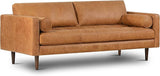 Napa 88.5” Sofa in Full-Grain Semi-Aniline Italian Tanned Leather, Onyx Black