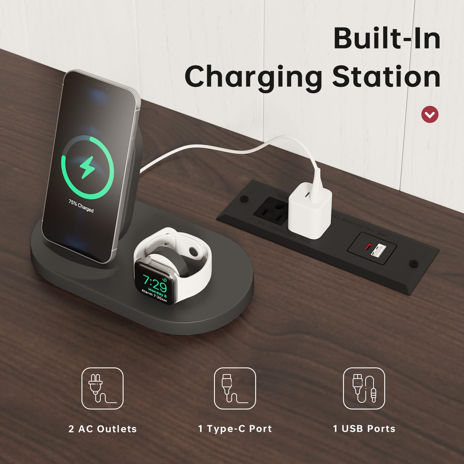 70" Mid-Century Modern TV Stand with Sliding Doors