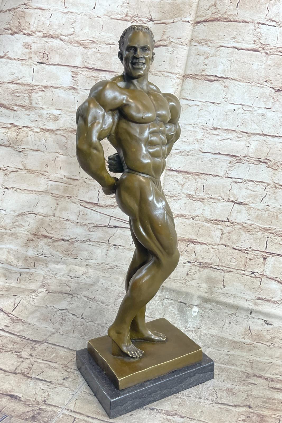 Bronze Statue-Male Nude-Gay Interest-Bodybuilder Muscular Art Deco Figurine