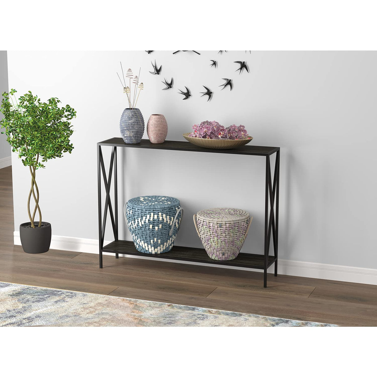 Console Table, Dark Grey