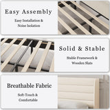 Queen Upholstered Bed Frame with Velvet Headboard