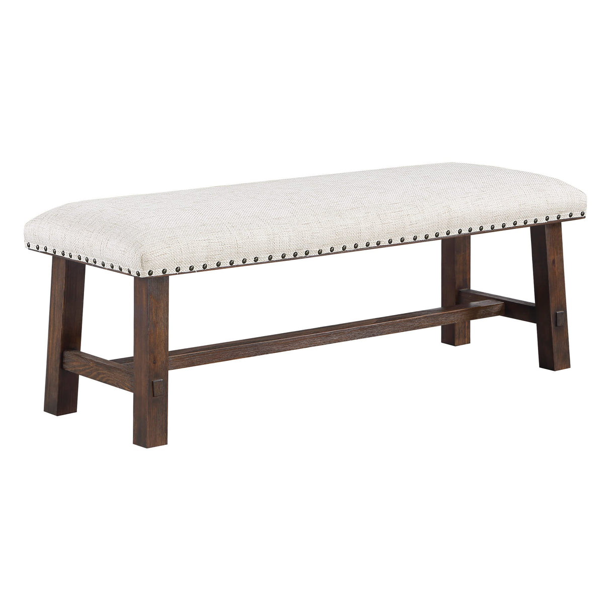 Home Furnishings Callen Bench with Antique Bronze Nailhead Trim