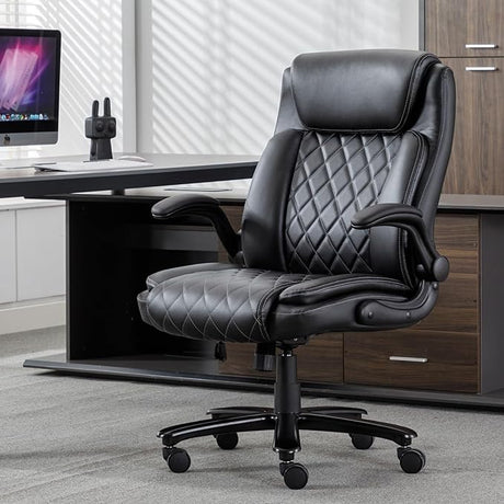 Big and Tall 500lbs Office Chair Wide Spring Seat, High Back Large Executive Chair