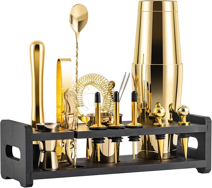 Mixology 24-Piece Bartender Kit,Perfect Home Cocktail Shaker Set for Drink Mixing