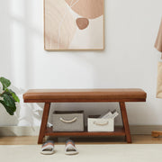 Entryway Shoe Bench with Cushion,End of Bed Bedroom Bench