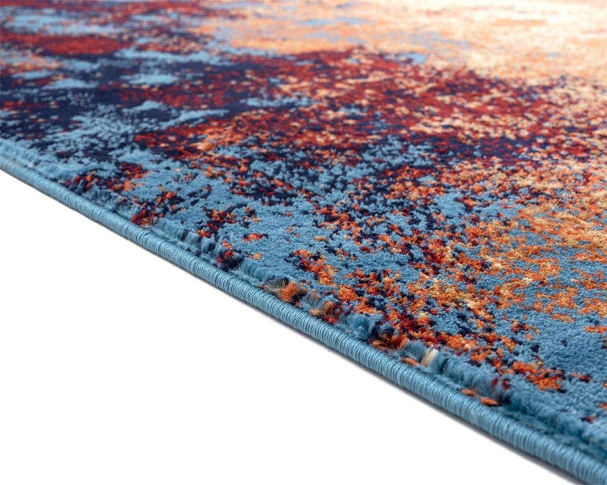 Modern Splatter Abstract Area Rug - Blue 8x10