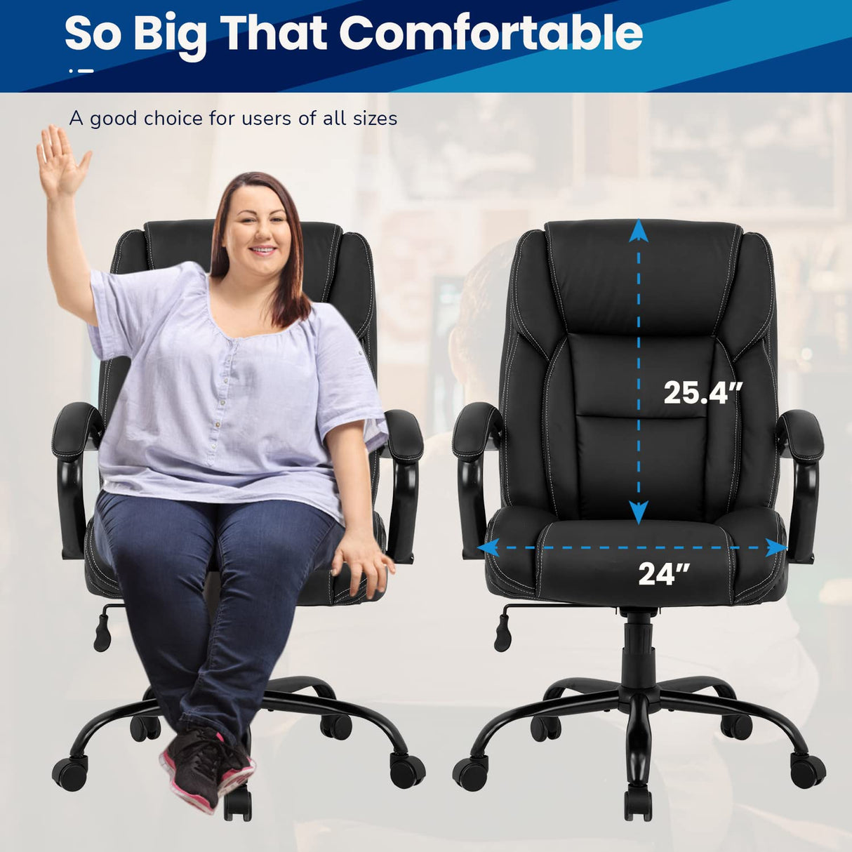 Big and Tall Office Chair 500lbs Cheap Desk Chair Ergonomic Computer Chair High Back