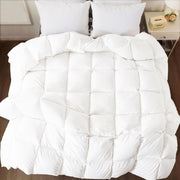 Duck Feather Comforter King, All Season Basic Feather Duvet Insert, 100% Cotton Hotel