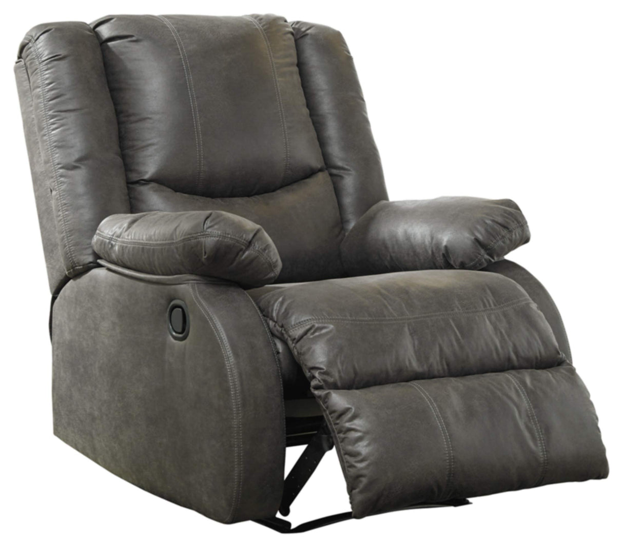 Bladewood Faux Leather Pebble Manual Zero Wall Recliner, Gray