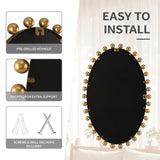 Antique Gold Oval Mirror with Beveled Glass - 24x36 Decorative Wall Mirror