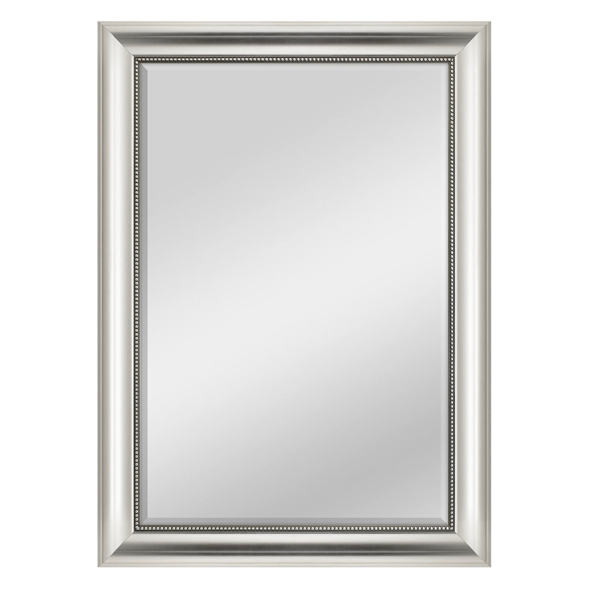 24x36 Inch Beaded Rectangular Wall Mirror, 30.25x42.25 Inch Overall Size