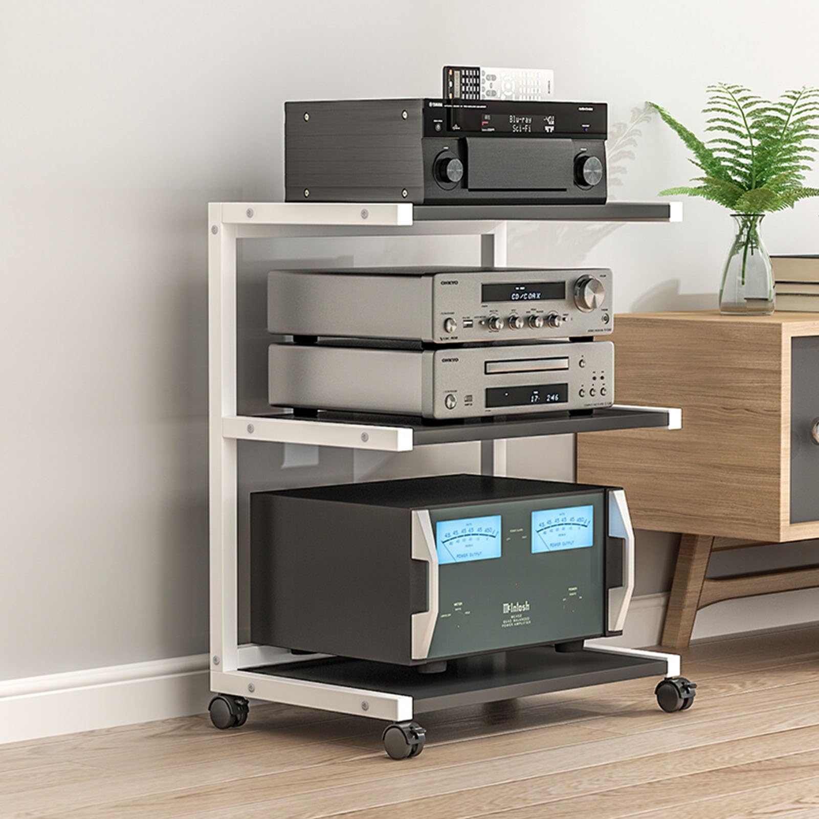 Audio Video Component Cabinet Media Stand DVD Players Stand Stereo Rack Audio Tower