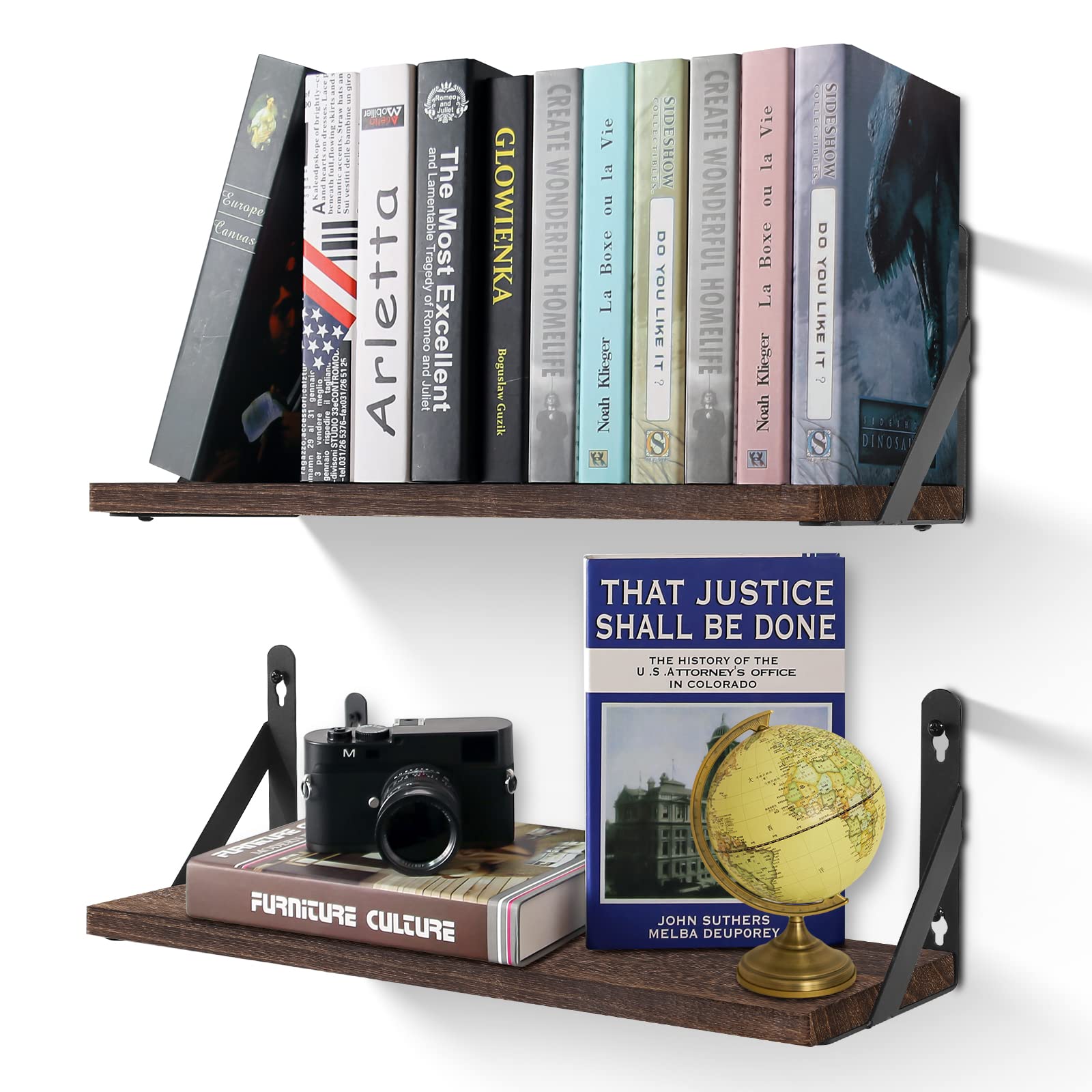 Floating Shelves, Solid Wood Wall Mounted Shelf for Bathroom