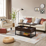 Lift Top Coffee Table with Hidden Compartments & Bottom Open Shelf