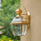 Waterproof Wall Light Outdoor Coach Lights Copper Glass Wall Sconce Lamp