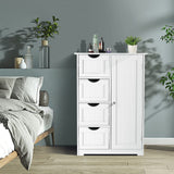 Storage Cabinet Wooden Bathroom Floor Cabinet Small Space Furniture White Side Storage Organizer