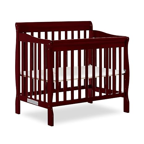 Aden 4-in-1 Convertible Mini Crib In Black, Greenguard Gold Certified, Non-Toxic Finish