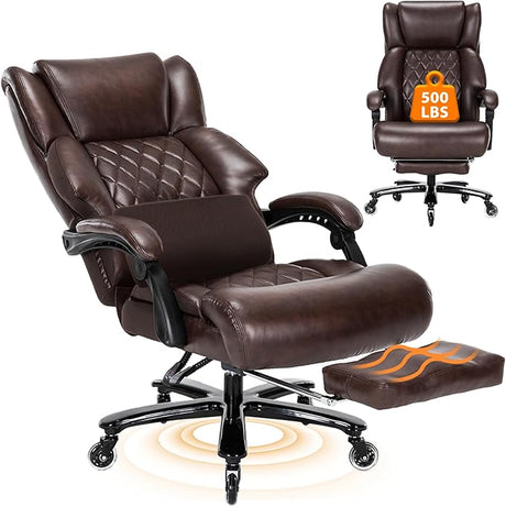 Big and Tall Office Chair for Heavy People, High Back Recline Wide Office Chair,