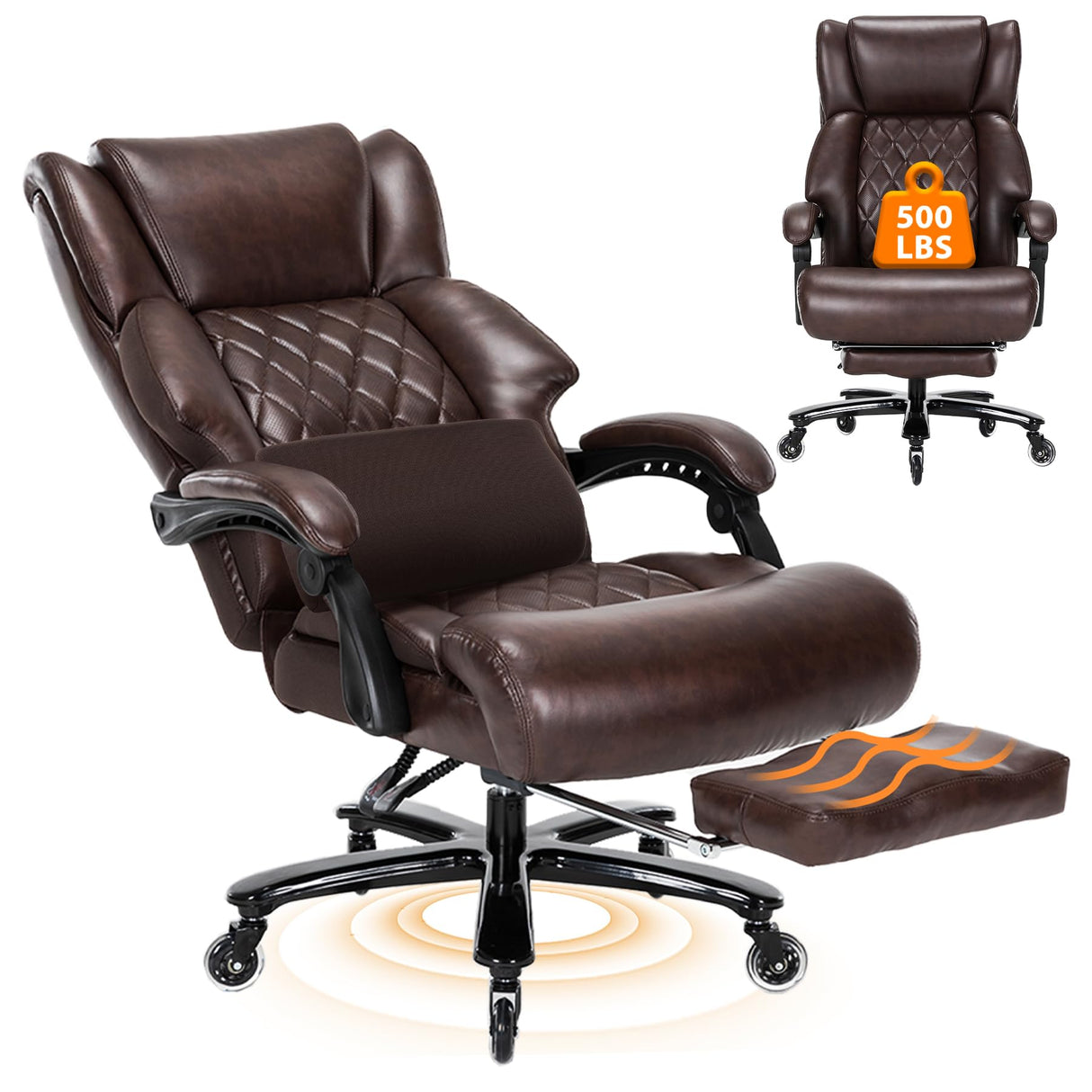 500 LBS High Back Recline Ergonomic Office Chair Big and Tall Office Chair for Heavy People