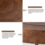 Nesting Coffee Tables w Wood Grain Finish, 2 Pieces Living Room Tea Table Sets