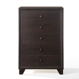 5-Drawer Chest, Modern Mid-century Solid Wood Dresser, Freestanding Sturdy