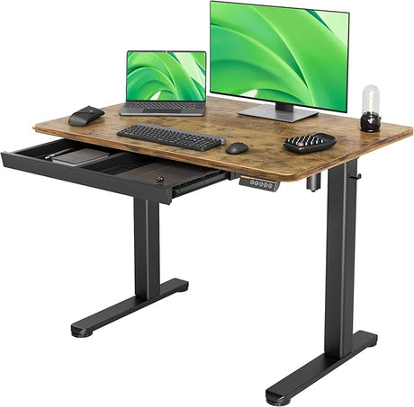 Standing Desk with Drawers, Stand Up Electric Standing Desk Adjustable Height