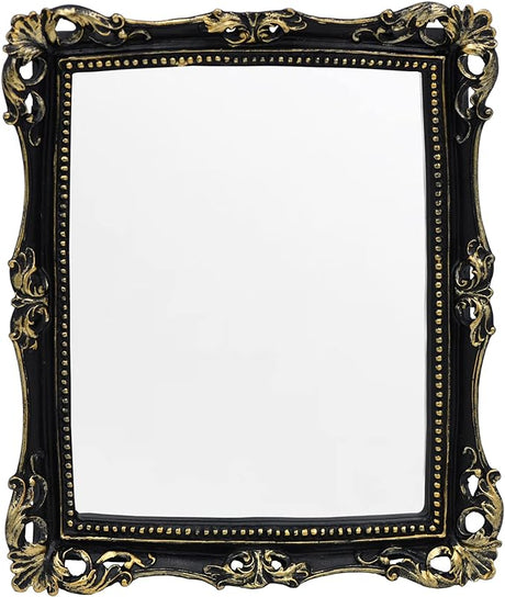 Vintage 11 x 9.5 inch Decorative Mirror, Wall Mounted & Tabletop Makeup Mirror ，