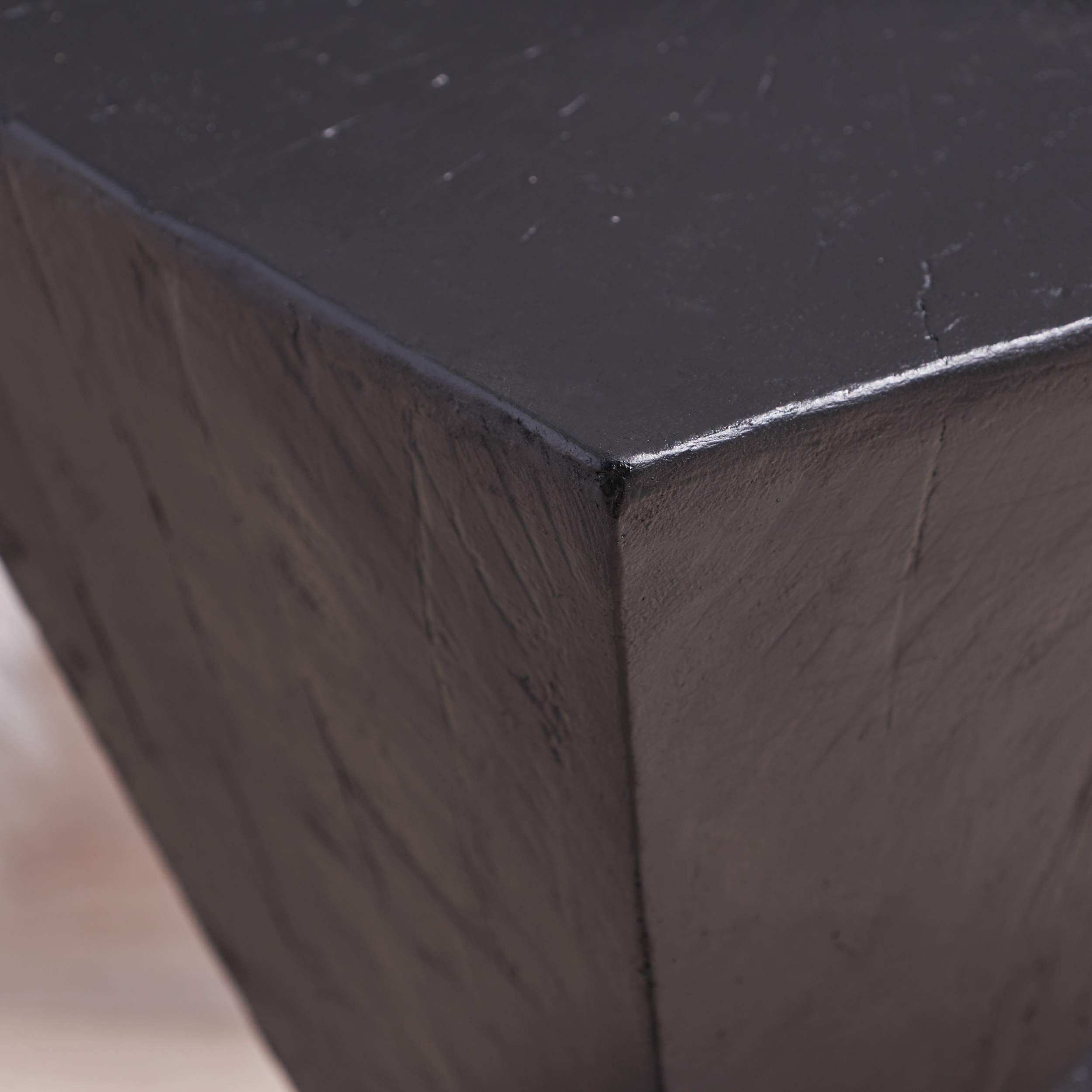 Jerod Light-Weight Concrete Accent Table, Black