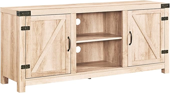 Georgetown Modern Farmhouse Double Barn Door TV Stand for TVs up to 65 Inches