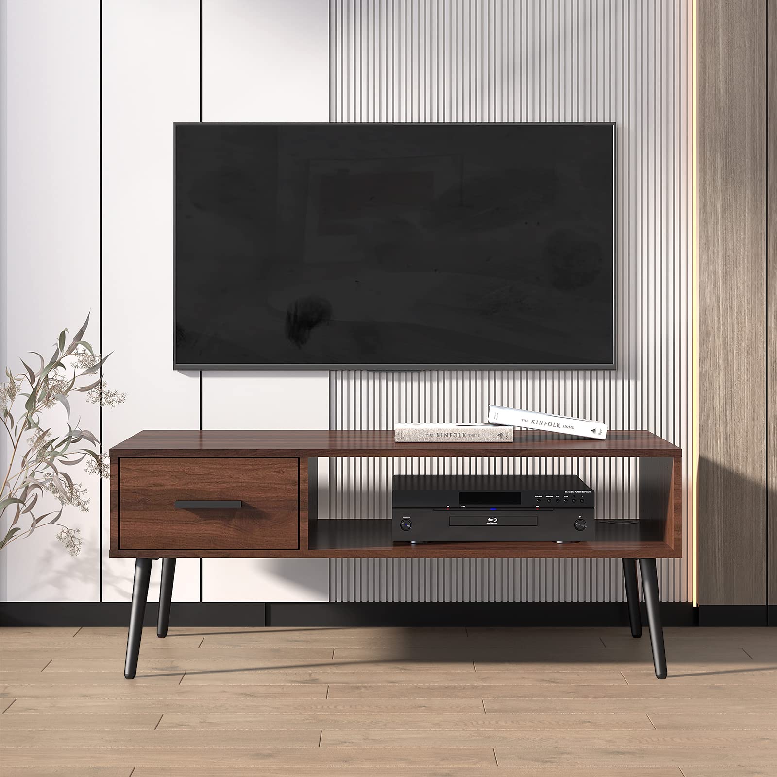 Coffee Table, Mid Century Modern Center Table for Living Room with Storage