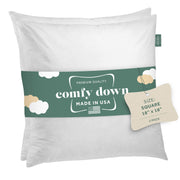 18X18 Decorative Throw Pillow Insert, Down and Feathers Fill, 100% Cotton Cover 233 Thread Count