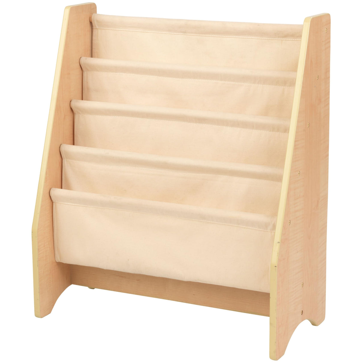 Wood and Canvas Sling Bookshelf Furniture for Kids – Natural, Gift for Ages 3+