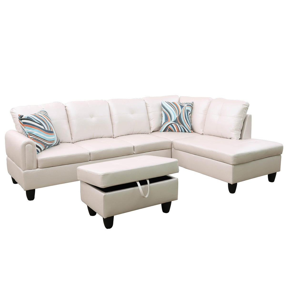 MZX-Bill-SS-00070-LWJ Sectional, Peaerl White - R