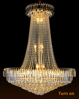 Luxury Crystal Chandelier, 24 Inch Empire Style Gold Chandelier with 8 Lights K9