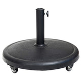 44 lb Heavy Duty Round Base Stand with Rolling Wheels for Outdoor Patio Market Table