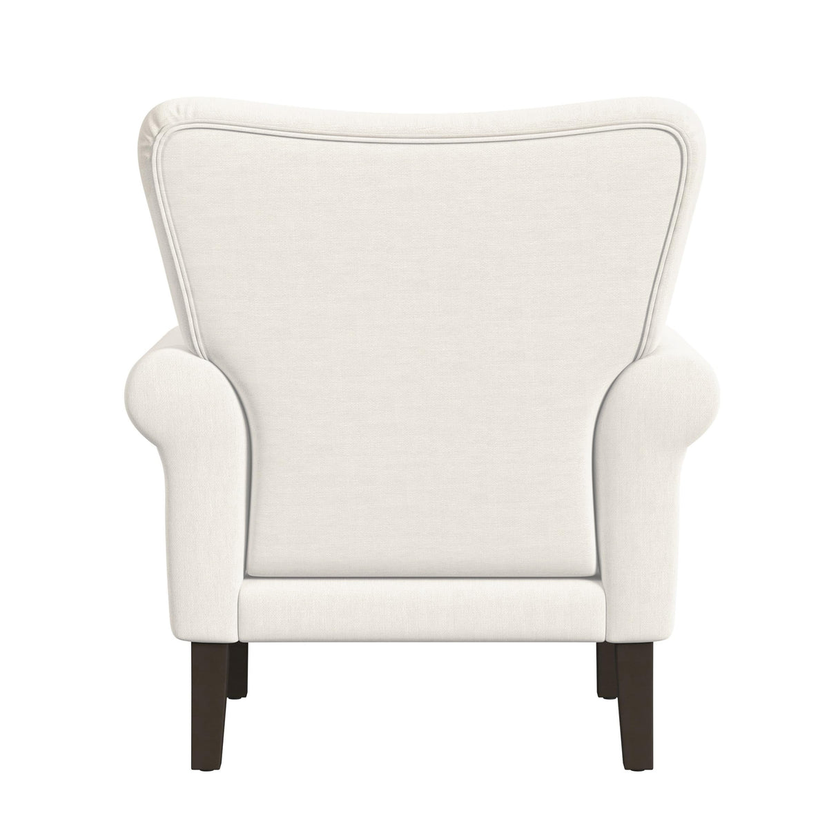 Upholstered Rolled Arm Wingback Accent Chair | Accent Chairs for Living Room & Bedroom | Decorative Home Furniture - Cream