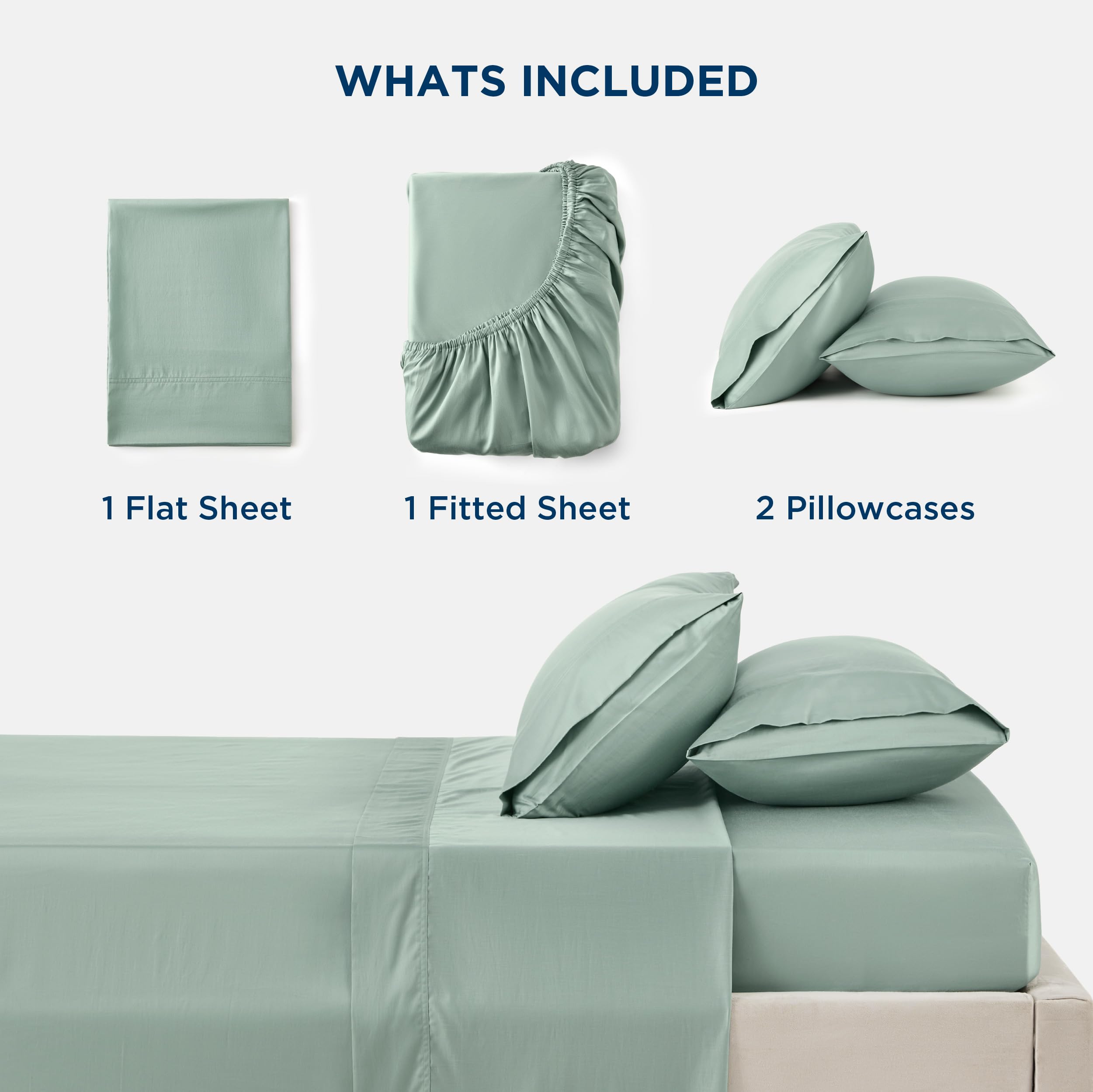 Lyocell Cotton Sheet Set - Cooling Bed Sheets Queen