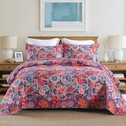 Cotton Bedspread Quilt Bedding Sets, 3 Pieces Reversible Coverlet Sets Comforters
