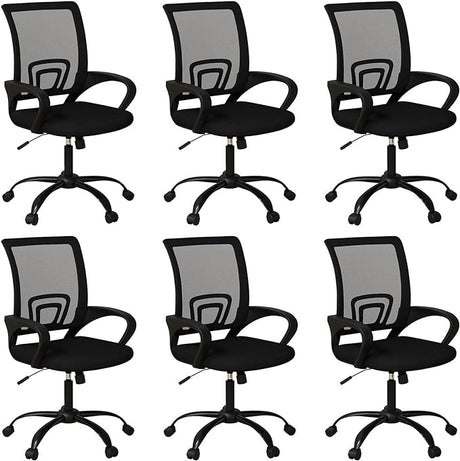 Ergonomic Office Chairs Set of 8, Swivel Rolling Height Adjustable Conference Chairs