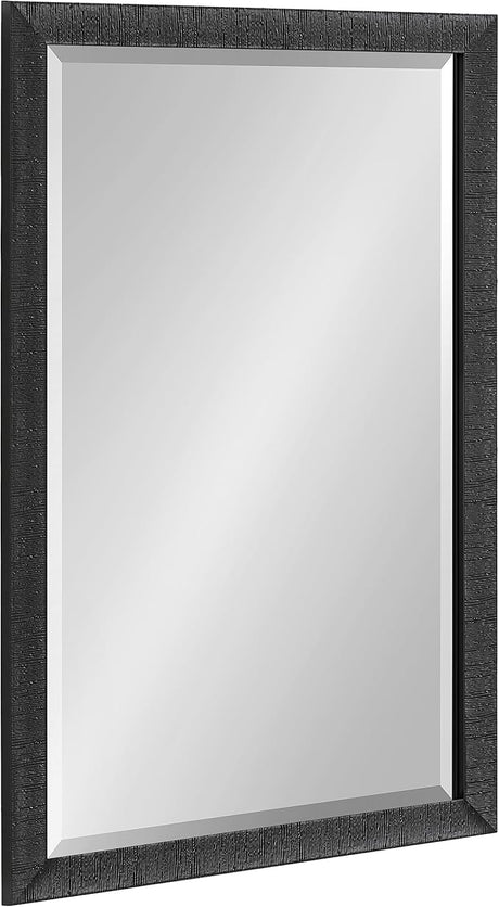 Reyna Modern Rectangle Wall Mirror, 24 x 36, Black, Framed Rectangular Statement Mirror