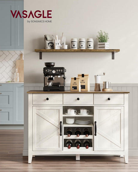 Farmhouse Buffet Cabinet with Detachable Wine Rack,