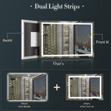 Lighted Bathroom Mirror with Lights, 48x30 Front and Backlit Bathroom LED Mirror