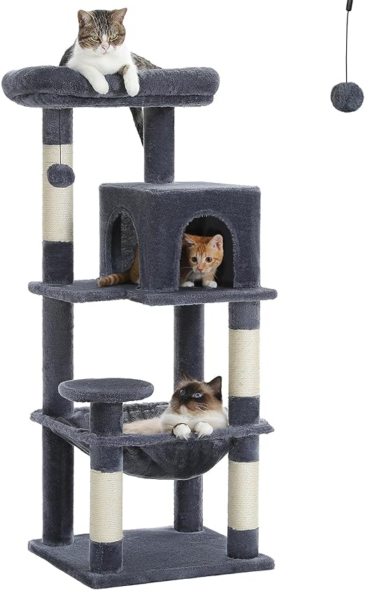 56.3'' Tall Cat Tree for Indoor Cats Multi-Level Cat Tower